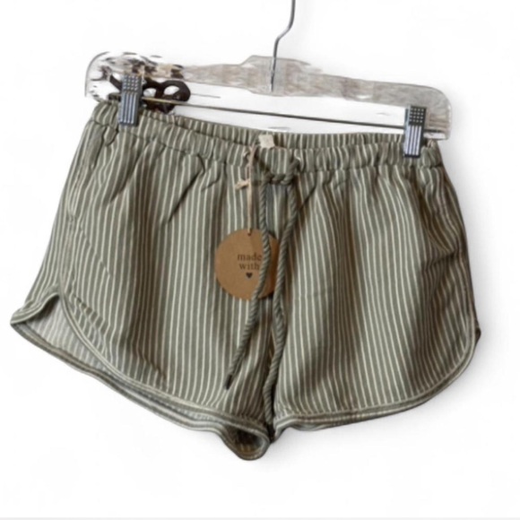 Striped Drawstring Shorts - Picture 1 of 14